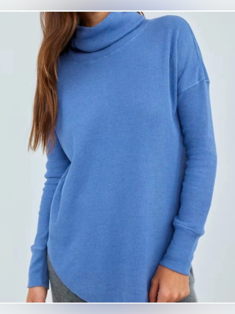 Aritzia The Group by Babaton Kyanite Blue Thermal Cowl Neck Top- S